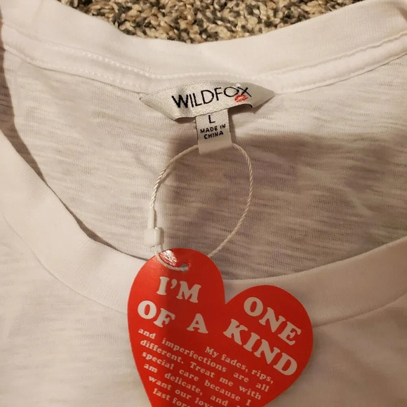 NWT Wildfox Take Me Away VW Van Beach Graphic T-Shirt White L - Picture 3 of 5